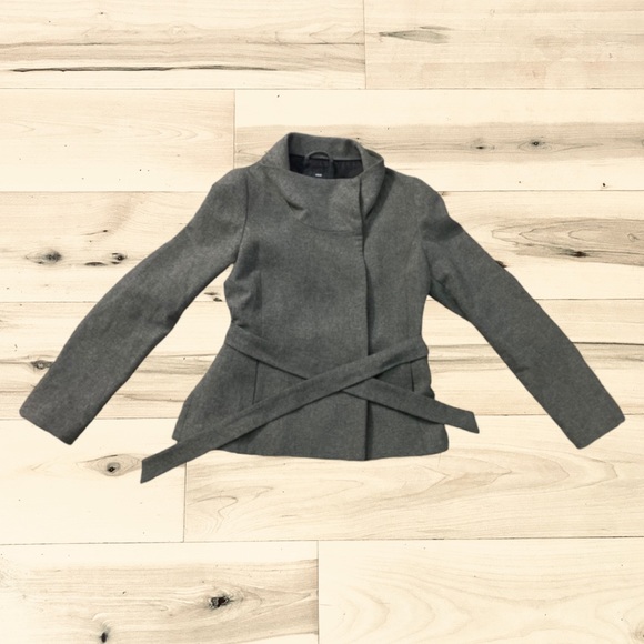H&M Jackets & Blazers - H&M Wool Blend Belted Jacket Size 10 *SEE MEASUREMENTS IN PICTURES*